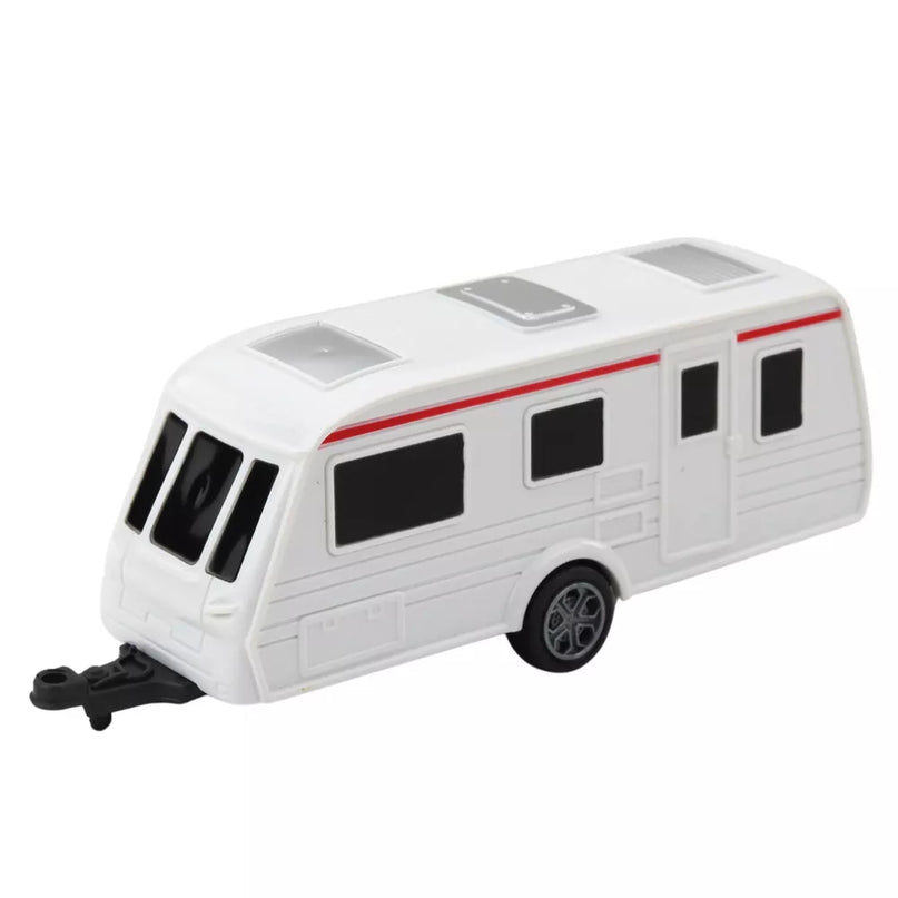 Raudono automobilio rinkinys su kemperiu