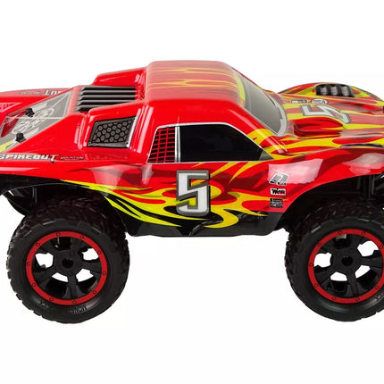 Nuotoliniu būdu valdomas raudonas visureigis