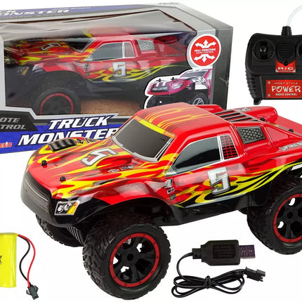 Nuotoliniu būdu valdomas raudonas visureigis