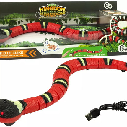 Nuotoliniu būdu valdoma gyvatė Touch Red Black Stripes