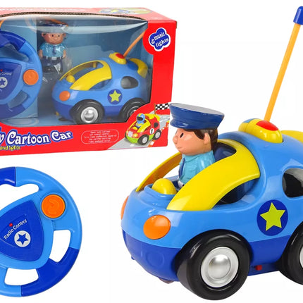 Nuotolinio valdymo automobilis mažiems vaikams Policija + policininkas + nuotolinio valdymo pultas