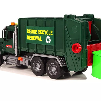 Tamsiai žalia šiukšliavežė