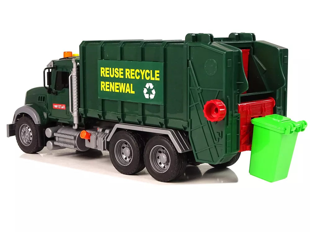 Tamsiai žalia šiukšliavežė