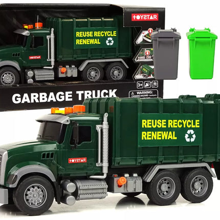 Tamsiai žalia šiukšliavežė