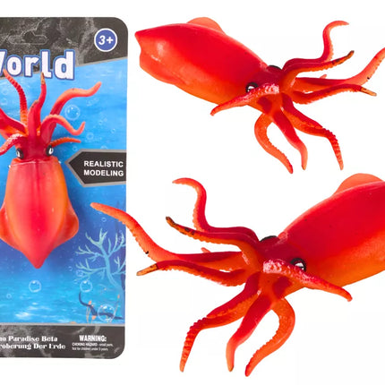 Guminė oranžinė kalmaro figurėlė