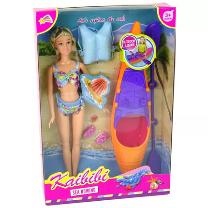 Lėlė su baidare ir priedais