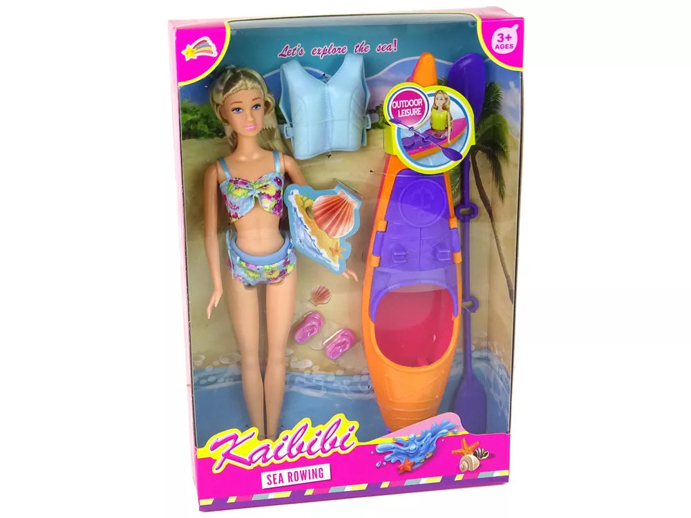 Lėlė su baidare ir priedais