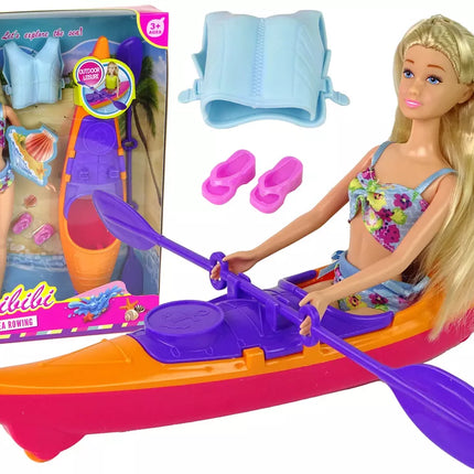 Lėlė su baidare ir priedais