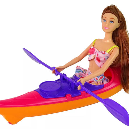 Lėlė su baidare ir priedais