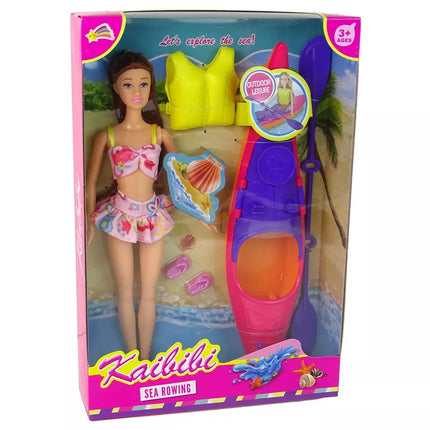 Lėlė su baidare ir priedais