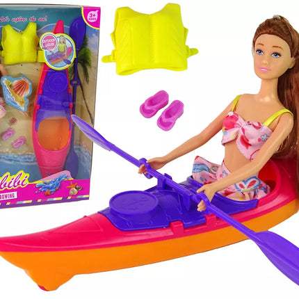 Lėlė su baidare ir priedais