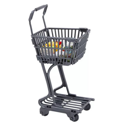 Lėlių prekybos centro rinkinys su lentynomis ir pirkinių vežimėliu