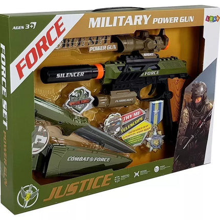 Karinis rinkinys su šautuvu ir peiliu