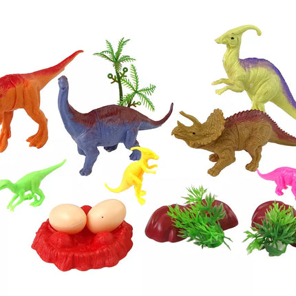Dinozaurų figūrėlių rinkinys su priedais, 15 dalių