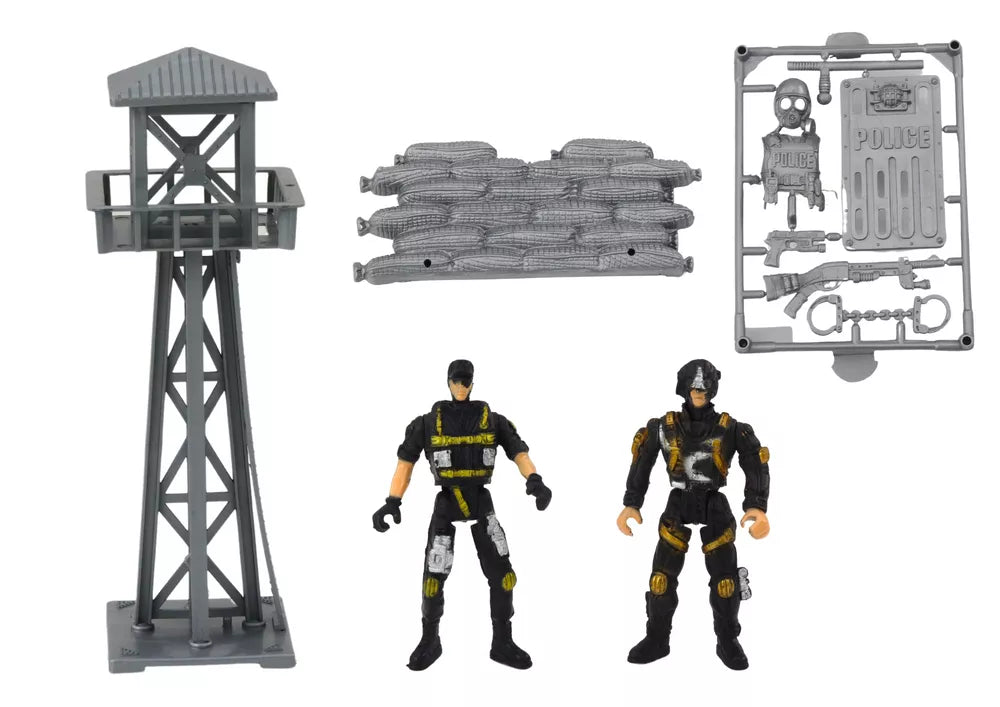 Policijos transportų priemonių ir figūrėlių rinkinys