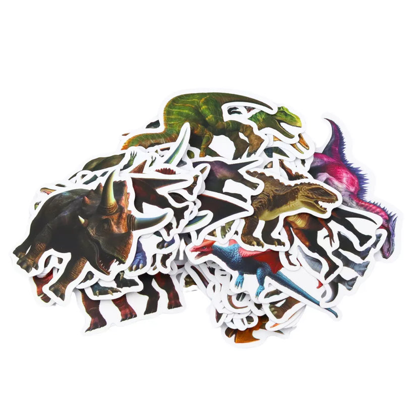 Dinozaurų lipdukų rinkinys vaikams 4-7 cm 50 vnt