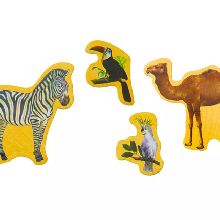 20 įvairių medinių gyvūnų magnetų rinkinys