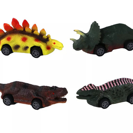 Spalvingų dinozaurų automobilių rinkinys 8 vnt