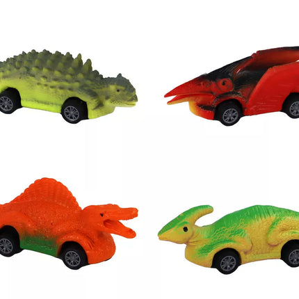 Spalvingų dinozaurų automobilių rinkinys 8 vnt