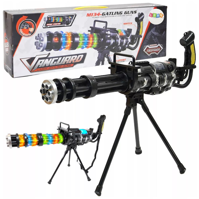 Juodas sniperio šautuvas su stovu