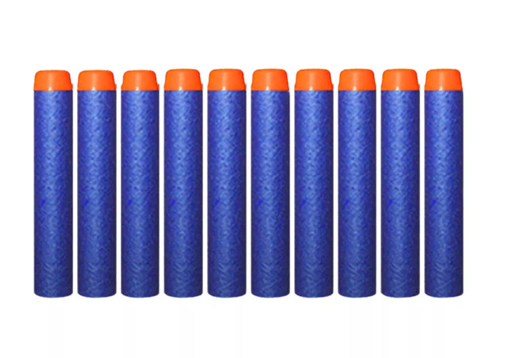 Minkšti mėlyni šaunamųjų ginklų putų šaudmenys 10 vnt