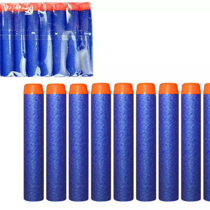 Minkšti mėlyni šaunamųjų ginklų putų šaudmenys 10 vnt