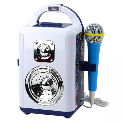 Muzikos rinkinys su garso dėžute ir mikrofonu