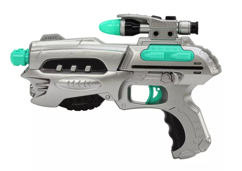 Kosminis rinkinys su šviesos kardu, šautuvu ir apsauginiais akiniais