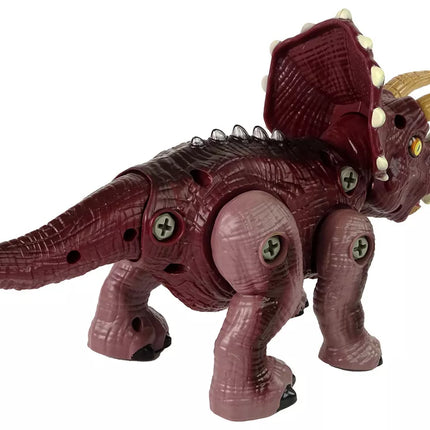 Rudas išardomas dinozauras su grąžtu