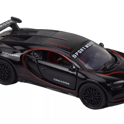 Juodas žaislinis sportinis automobilis