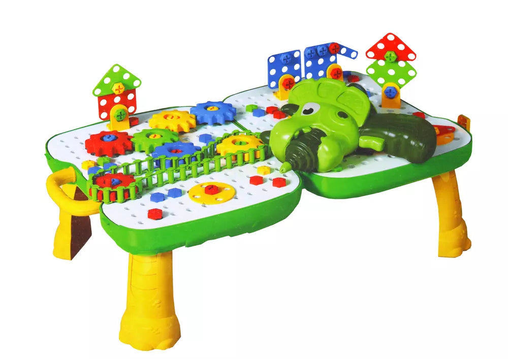 Stalo lagamino komplektas su galvosūkių kaladėlėmis 249 dalys