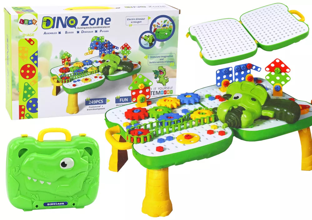 Stalo lagamino rinkinys su geometrinėmis figūromis ir atsuktuvu