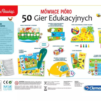 Kalbantis rašiklis 50 edukacinių žaidimų, lenkų kalba Clementoni 50650