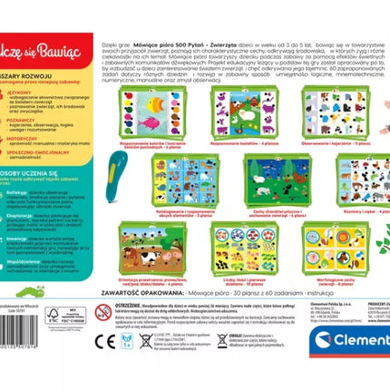 Žaidimas gyvūnai su kalbančiu rašikliu, lenkų Kalbos Clementoni 50781