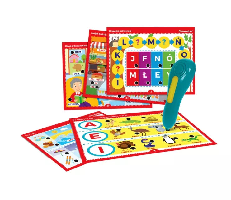 Kalbantis rašiklis raidžių ir žodžių žaidimas, lenkų kalba Clementoni 50780