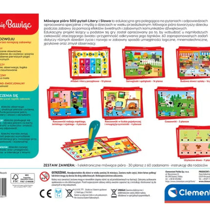 Kalbantis rašiklis raidžių ir žodžių žaidimas, lenkų kalba Clementoni 50780