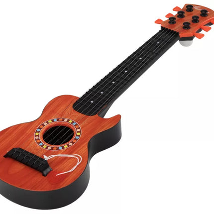 Vaikiška medinė žaislinė oranžinė gitara