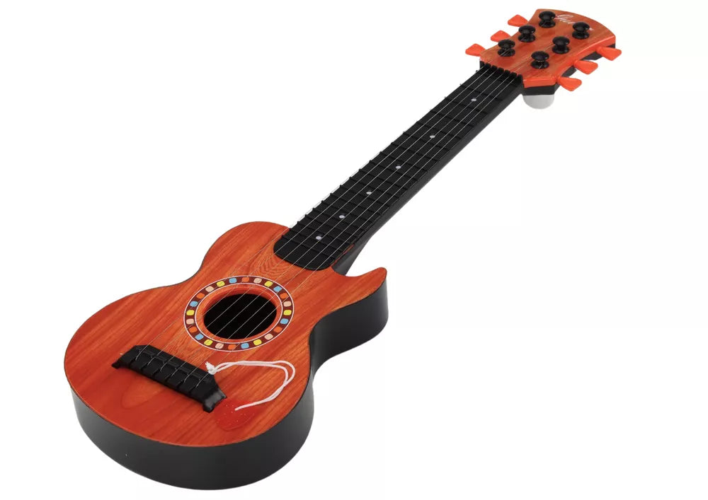 Vaikiška medinė žaislinė oranžinė gitara