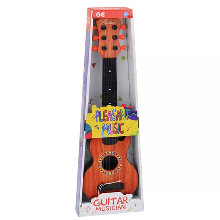 Vaikiška medinė žaislinė oranžinė gitara