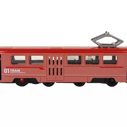 Raudonas traukinys su frikcine pavara