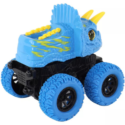Mėlynas dinozauro formos automobilis