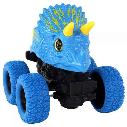 Mėlynas dinozauro formos automobilis