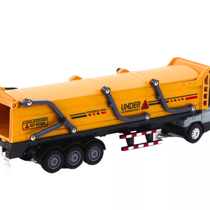 Geltonas sunkvežimis su priekaba