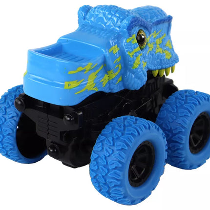 Mėlynas dinozauro formos automobilis