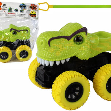 Žalias dinozauro formos automobilis