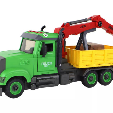 Sunkvežimis su kranu ir atsuktuvu