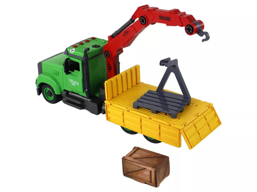 Sunkvežimis su kranu ir atsuktuvu