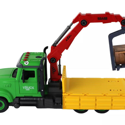 Sunkvežimis su kranu ir atsuktuvu