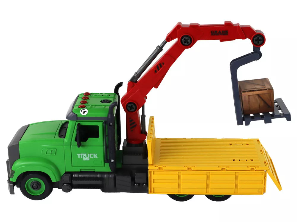 Sunkvežimis su kranu ir atsuktuvu