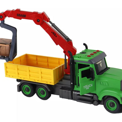 Sunkvežimis su kranu ir atsuktuvu